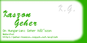 kaszon geher business card